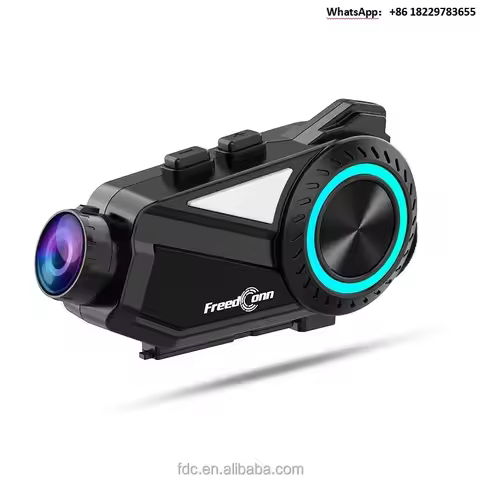 Fr-ee-dConn Recorder Intercom Headset R3 Group Communication Motor-cycle Noise Cancelling helmet Blu