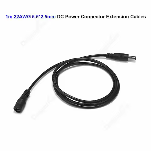 5.5 2.5mm DC Extension Cable 1m 1.5m 2m 3m 5m Jack Plug Connector 5V 12V 24V DC Power Cord For CCTV 