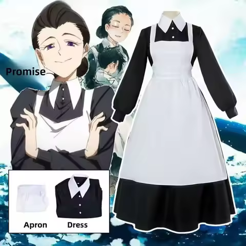 Mother Isabella Cosplay Costume Anime The Promised Neverland Mom Isabella Dress with Apron Women Mai