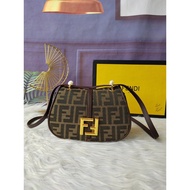 Canvas Brown Small Messenger Handbag with Feminine Lonely Line Design Equipped with Long Version Fla