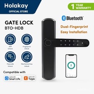 【In stock】Smart Door Lock Manage By tuya APP For HDB Gate Double Sides Fingerprint Digital Code Lock Easy Installtion OQHM
