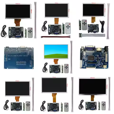 6.5/7/8/9/10.1 Inch Screen Display LCD Monitor Driver Control Board for Raspberry Pi PC HDMI/AV/VGA 