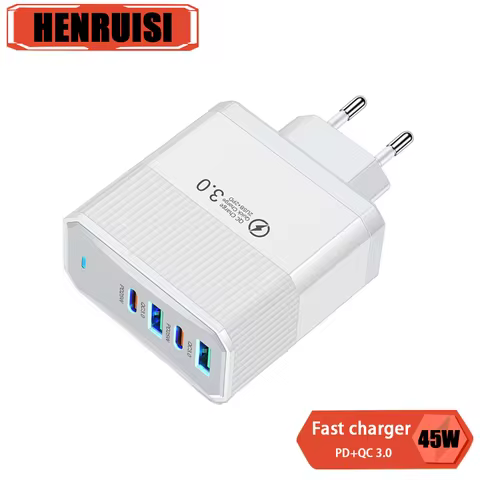 PD 45W USB Charger Fast Charger Type C Mobile Phone Charger For Iphone Charger iphone 14 15 Pro Max 