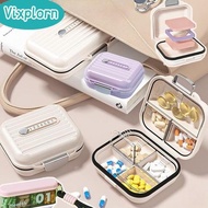 Vixplorn 7 Compartments Travel Storage Box Pill Storage Box Pill Box Medicine Box Daily Pill Box Por