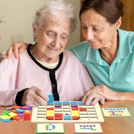 （好物優選） Activities for Dementia Patients,120 Tiles Wooden Puzzle Games for Seniors,Colorful Shape Pat
