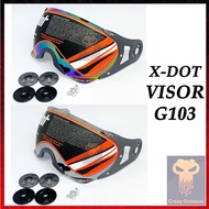 HELMET VISOR OEM XDOT X-DOT G66V G103 G66 G-Classic V103 Cermin Topi Wizer Skru Penutup Tepi SILVER/CHROME/RAINBOW