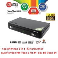 Createch กล่องรับสัญญาณ ทีวีดิจิตอล ดูทีวีกว่า 30 ช่อง มีช่อง HD กว่า 10 ช่อง ตั้งเวลาบันทึกได้ ใช้เสาอากาศเสียบแล้วดูได้เลย รุ่น CT-1 (หากหมดจะให้ Vissionแทน) กล่องทีวีดิจิตอล กล่องดิจิตอลทีวี กล่องดิจิตอล รับประกัน 1 ปี