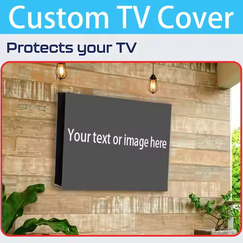 Custom Text Image TV Cover 19-80 Inch Dust Proof Outdoor TV Protection Cover Household Hanging Unive