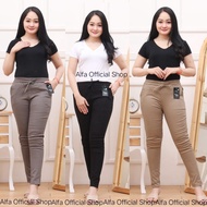 WOMEN'S BAGGY PANTS TWILL COMBED STRETCH PREMIUM STANDARD AND JUMBO STRAP MODEL WITHOUT FLAT BOTTOM 