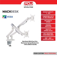 [PCULEGACY] MACHDESK MD49 DUAL SLIM MECHANICAL SPRING MONITOR ARM - WHITE (MD49-A02SN)