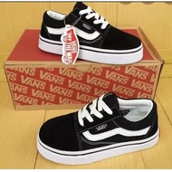 HITAM Vans Children's old skool Shoes Black Strap model/Boy And Girl's Shoes