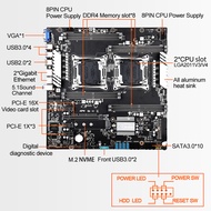 GRFQA X99 Dual Motherboard Set with 2*E5 2699 V4 CPU Support 4-Channel 2133/ 2400mhz RAM 10*SATA 3.0