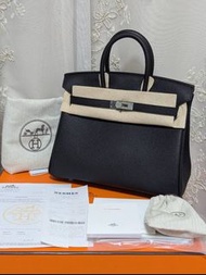 HERMES Birkin 25 Togo、黑色銀扣