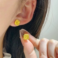 Gold Store Yellow Gold Cubed Ice Sugar Earrings Square Block Gold Dangle Earrings Luxury Sensation W