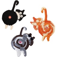 Cat Gifts for Cat Lovers 3PCS Cat Coaster Woven Creative Cute Cat Coaster Insulation Coaster Coffee 