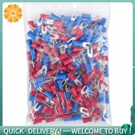 200pcs 16-14 AWG Red Blue Wire Connector Insulated Fork Terminal #4