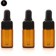 FS 20pcs 3ml Dropper Reagent Eyedropper Glass Pipette Aromatherapy Amber Class Bottle 3cc Essential 