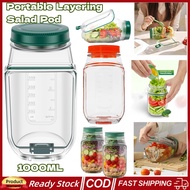 1000ml Salad Storage Box Plastic Salad Jar Leakproof Storage Jar Portable Storage Containers