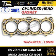 T2 SOWA CYLINDER HEAD GASKET NISSAN SILVIA 1.8 SKYLINE 1.8 180SX 200SX CA18DET METAL 1.5MM 11044-01Y