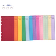 12 Budget Envelopes, Card Cash Envelope System, Save Money Colors, Vertical Layout and Perforation