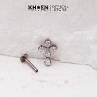 (1 Piece) Elliptical Cross Earrings - Titanium F136 - Earrings store