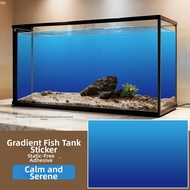 PANUBAN | Blue and White Gradient 5D Fish Tank Background Wallpaper
