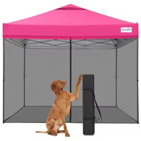 10x10 Pop Up Screened Canopy Tent with Netting