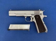 退坑 二手 WE M1911 鍍鉻銀軍版 全金屬瓦斯玩具BB槍 WEE006 送槍箱+一只彈夾