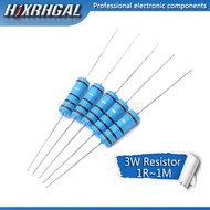 20pcs 3W Metal film resistor 1% 1R ~ 1M 1R 4.7R 10R 22R 33R 47R 1K 4.7K 10K 100K 1 4.7 10 22 33 47 4