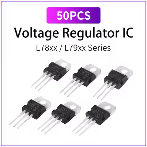 50PCS L7805CV L7806CV L7808CV L7809CV L7812CV L7815CV L7824CV L7905 L7912 Voltage Regulator IC