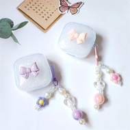 cute bow Case For Baseus E20 E19 E18 E17 BD1 Case WM01 WM02 Plus Soft Silicone Transparent Protectiv
