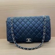 Chanel CF 深藍色羊皮 單肩斜挎鏈條包 大號 2011年 15開 有塵袋 無卡無盒子 尺寸低長33*高21*寬10*