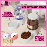 【SD PETSTORE】3.8L Pet Automatic Feeder Dog Cat Water Dispenser auto pet feeder Kucing Makanan Food W