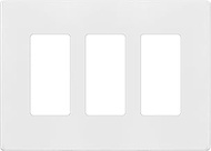 TG Screwless Decorator Wall Plates Child Safe Outlet Covers, Gloss Finish, Medium Size 3-Gang 4.88"