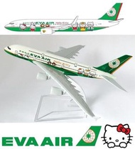極罕有！ Hello Kitty A380 EVA AIR 長榮航空 16cm 飛機模型 (green/pink)