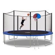 YAKEY Trampoline 10FT 12FT 15FT Recreational Trampolines with Safety Enclosure Net, ASTM Approved Co