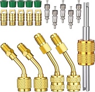 Mudder 20 Pcs R32 R454b R410A A2l Adapter Kit for Split, 1/4" to 1/4" Fitting Adapters, 5/16" to 1/4