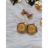 70s' US Golden Coin Clip On Earrings