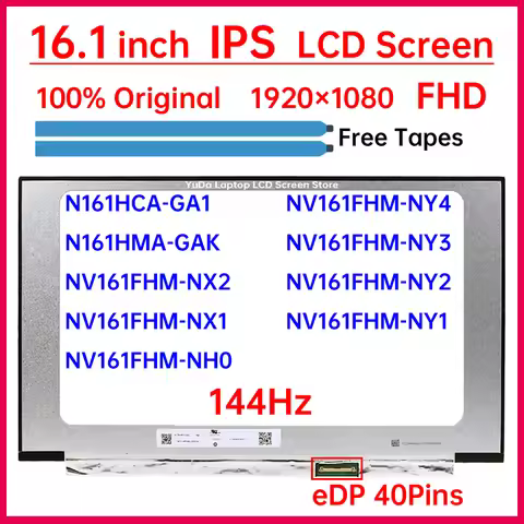 16.1 Inch 144Hz Laptop LCD Screen N161HCA GA1 N161HCA-GA1 N161HMA-GAK NV161FHM-NY3 NY2 NY1 NY4 NH0 N
