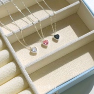 earika.earrings - souls necklace สร้อยคอเงินแท้จี้หัวใจเพชร S92.5 (มีให้เลือก 3 สี) แถมฟรีกล่องกำมะหยี่