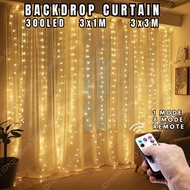 3Mx3M 300LED Thick Wire Curtain Backdrop String 3x3 LED Fairy Lights Party Event Bedroom Wedding Hal