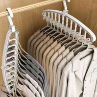 11-Hole Folding Clothes Hanger Rack, Multi-Functional Non-Slip Plastic Portable Hanging Wardrobe Sys