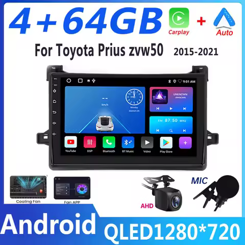 2 din Android 4G NET Car Radio Multimedia Video Player For Toyota Prius zvw50 2015-2021 2DIN Carplay