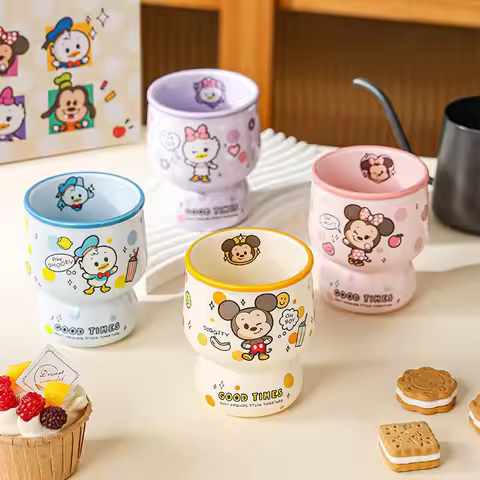 Mickey Minnie Ceramic Mug Cartoon High-quality Cute Water Cup Donald Duck Household Hand-held Mugs D