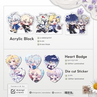 HSR ZZZ Phaidei Lycahugo Heart Badge Acrylic Block Fanmerch by maogicians