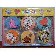 Korean CharacterPenghapus BT21 BTS Round BTS BT21 Character Pencil Setip Stip BT21