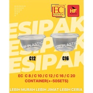 EC C 20oz / 16oz / 12oz / 10oz / 8oz PP ROUND CONTAINER WITH LID (+-50PCS)