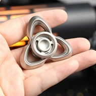 สแตนเลส Threeleaf ปลายนิ้ว Gyroscope EDC Decompression ของเล่น Fidget Spinner สําหรับความเครียดบรรเท