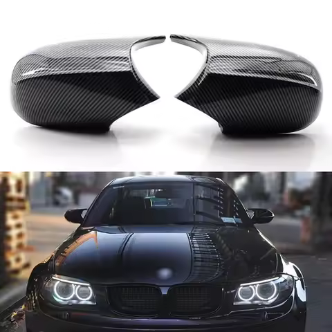 Carbon Look Rearview Mirror Cover Caps For BMW 3 Series E90 E87 E81 2009-2012 Side Mirror Shell OE 5