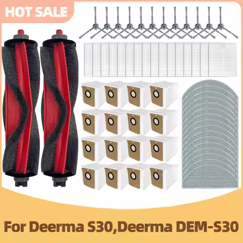 Compatible For Deerma S30,Deerma DEM-S30 Vacuum Cleaner Spare Parts Main Side Brush Filter Mop Cloth